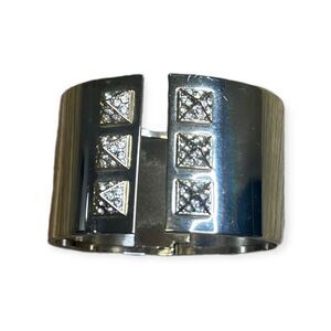 VICTORIA’S SECRET Women’s Gold Tone Trendy Hinged Rhinestone Cuff Bracelet Bangl